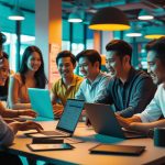 Startup team in Southeast Asia working on next-gen digital solutions in 2025